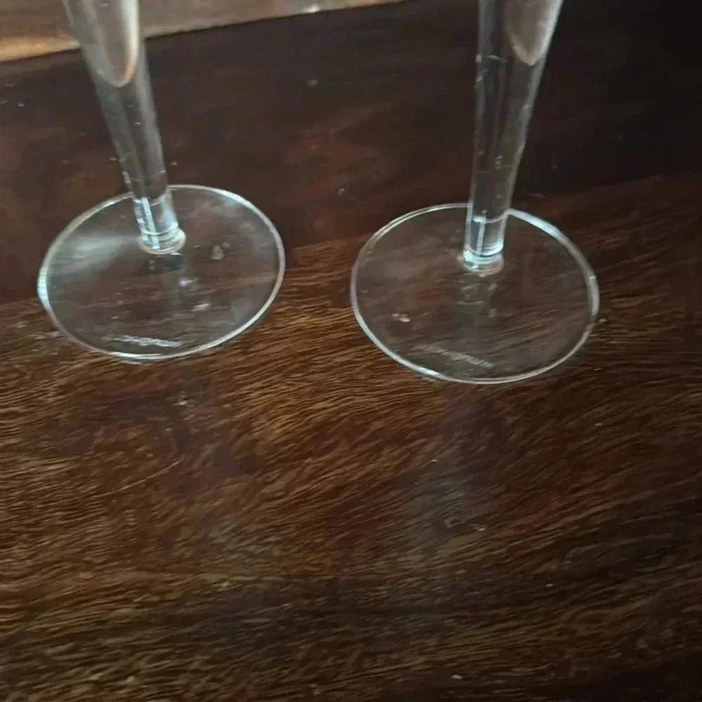 Reed & Barton Engraved Crystal Champagne Flute Set (2) - Miller Rogaska Crystal - Picture 3 of 6